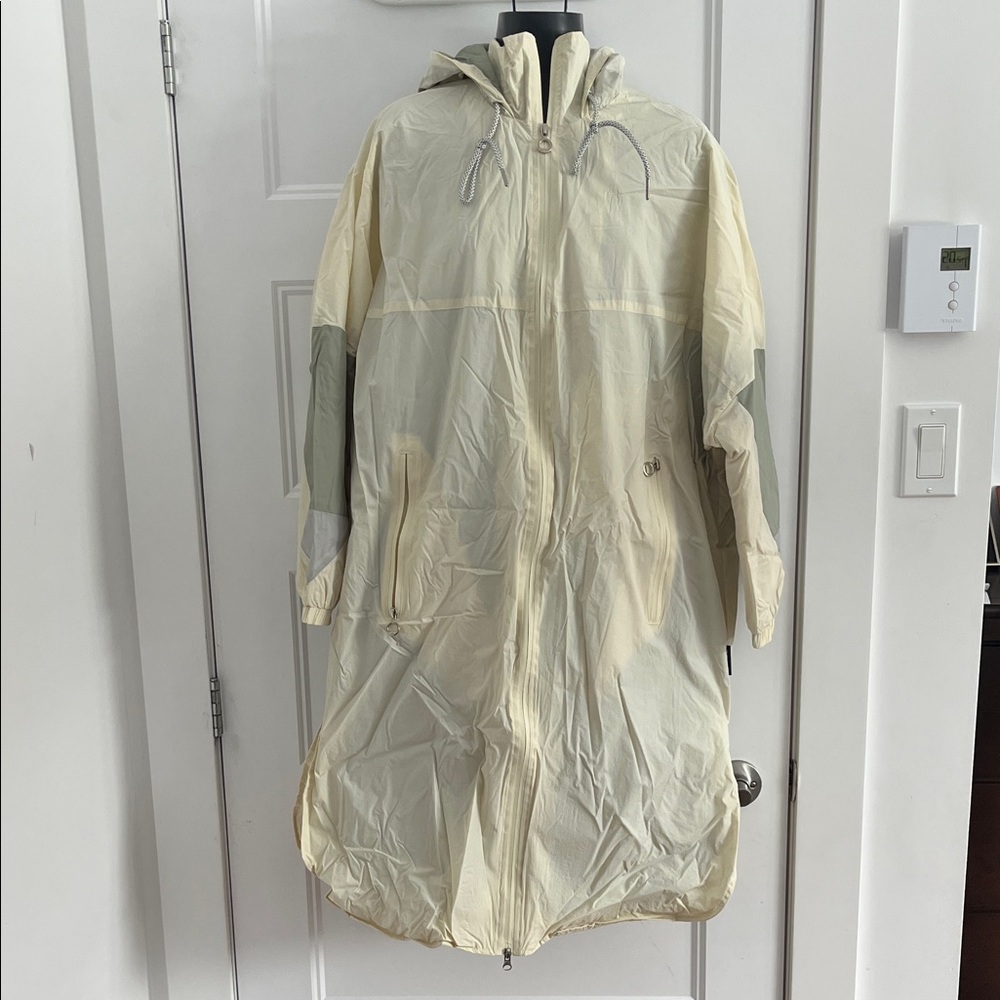 Oversize Cream Hooded Long Jacket